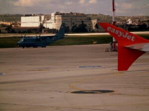 Exterior view of Malta International Airport terminal