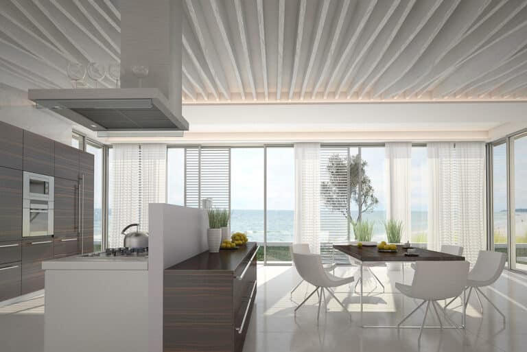 Bright, modern apartment living and dining space with natural light